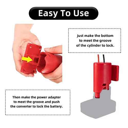 Power Wheel Adapter Compatible for Milwaukee 12V Battery with Fuse & Wire terminals, Power Connector for Robotics, DIY use, Work for 48-11-2420 48-11-2411