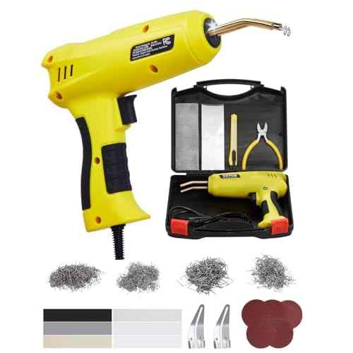 VEVOR Plastic Welding Kit, 220W Plastic Welder Gun with 800PCS Hot Staples & 56PCS Welding Rods, Professional Hot Staple Welding Gun with LED Light, Carrying Case for Kayak, Toys, Car Bumper Repair