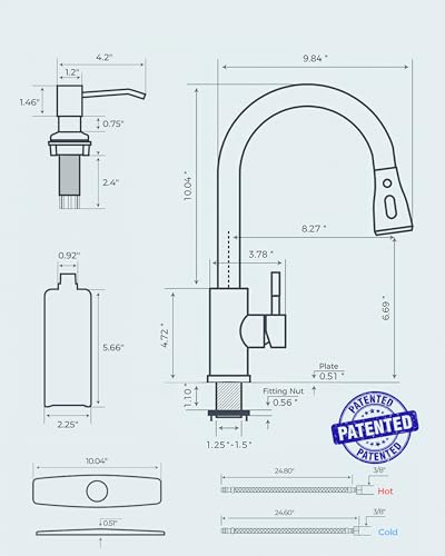 Matte Black Kitchen Faucet with Soap Dispenser & Pull-Down Sprayer - FORIOUS