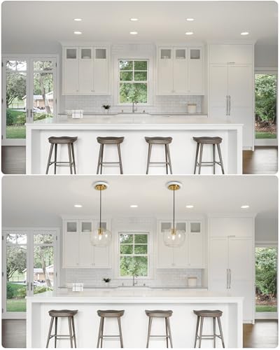 White Recessed Can Light Conversion Kit for 5-6 Inch Ceiling Fixtures - Luvkczc