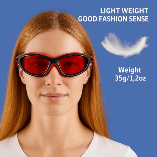 JILERWEAR Professional 180nm-540nm OD 6+ Violet/Blue/Green Laser Safety Glasses for 405nm, 445nm, 450nm,473nm, 532nm Laser Lightweight and Fashion Design