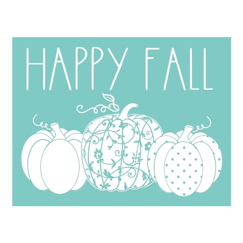 Briartw Happy Fall Pumpkins Silkscreen Stencil 8.5x11 Reusable Self-Adhesive Mesh Stencils Silk Screen Stencil Printing for Polymer Clay Home Decoration Printing on Wood Fabric Wall Cup Plate Glass