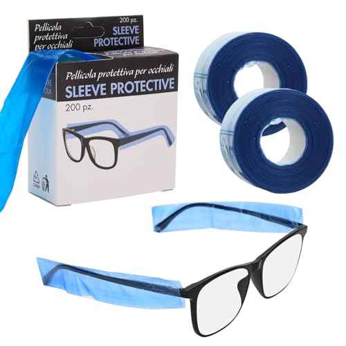 2PCS Disposable Eyeglass Sleeves For Glasses ? Covers For Eye Glasses Against Hair Color, Hair Dye, Glass Arm Covers, Fits All Size Eyeglasses, 200 Per Pack