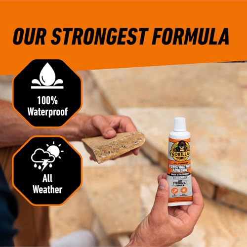 Gorilla Max Strength Clear Construction Adhesive 2.5 oz - 1 Pack
