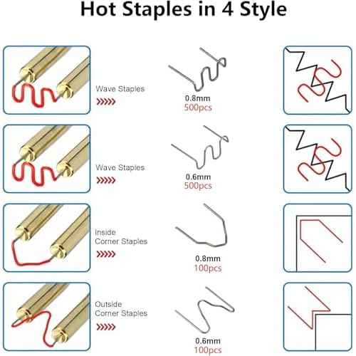 Portable 100W Plastic Welder 1200PCS Hot Staples Welding Repair Kit Hot Stapler Soldering Welder Gun Welding Rods Car Bumper Repair Kit for Crack Kayak Most Plastic(Yellow)