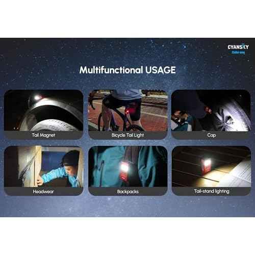 CYANSKY Rechargeable EDC Flashlight 500 Lumens Dual Sources Compact Pocket Clip Light,Motion Sensor, Convenient USB C Charging, Magnetic Flash Lights for Working, Cycling, Emergency, Signaling Tool