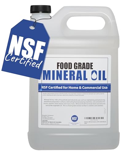 Sanco Industries NSF Certified Food Grade Mineral Oil - 1 Gallon for Food Safe Wood & Stainless Steel Care