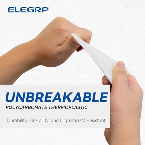 ELEGRP 5 Pack White 1-Gang Blank Wall Plates, Unbreakable Thermoplastic, Standard Size