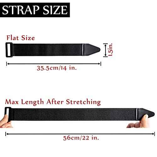 6 Pcs Bicycle Pant Leg Straps Adjustable Cycling Ankle Safety Band Multipurpose Black Elastic Magic Fastening Belt with Buckle for Riding Climbing Fishing Outdoor Sports (1.5¡±x13.8¡±)