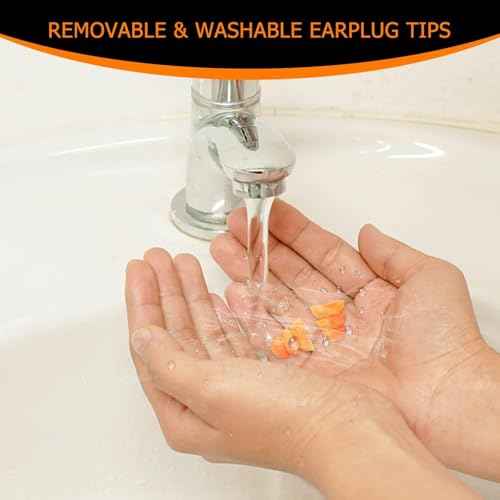 8 Pairs Ear Plugs Banded for Shooting Range Noise Cancelling Reusable Washable Ear Protection with Silicone Tips for Construction Lawn Mowing Welding Worker Shooter Hearing Protection