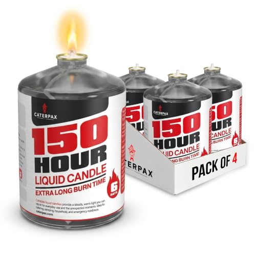 CATERPAX Emergency Candles 150 Hours - Pack of 4 Long Burn Power Outage Candles