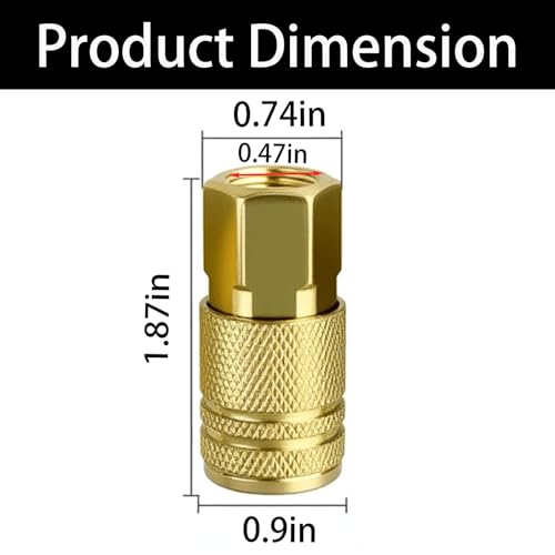 Air Compressor Quick Connect Fittings, 1/4 Inch NPT Brass Couplers and Plugs Set, Air Tool Accessories (1/4" FNPT Female)