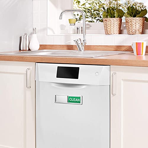 Cimkiz Dishwasher Magnet Clean/Dirty Sign - Silver, 7 x 2 in