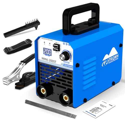 TRQWH 200A MMA Welding Machine 110V Stick Welder Machine Portable ARC Welder with IGBT Digital Display Hot Start for Beginners and Professionals Welder (MMA200ST)
