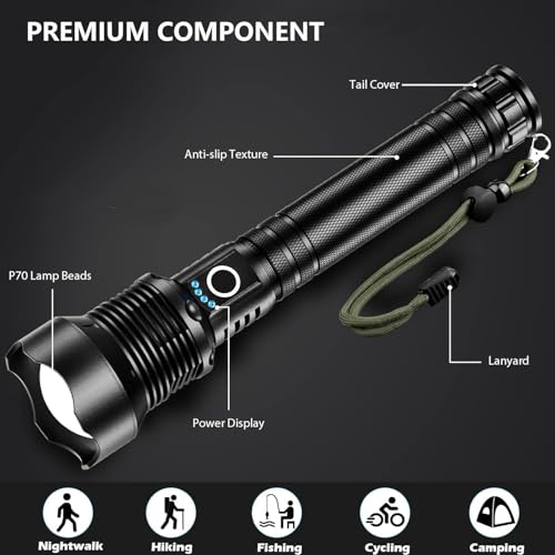 Lylting Rechargeable LED Flashlight 99,000 Lumens Waterproof Handheld Camping Light