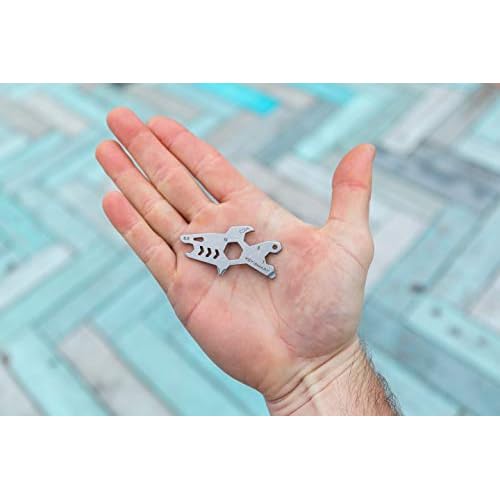 KeySmart AllTul Shark - 4-in-1 Everyday Carry Multi-Purpose Keychain Multitool with Bottle Opener, Wrench, Philips Head, and Flat Head Ideal Utility Tool for Camping, Fishing Etc.