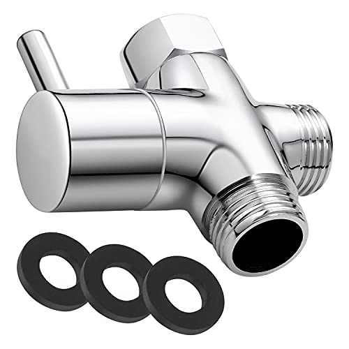 Mathtoxyz Chrome Finish G1/2" 3-Way Shower Diverter Valve for Handheld & Fixed Showerheads