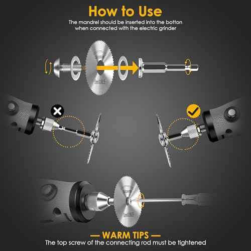 Cutting Wheel for Drill 1/4 Inch Hex Shank Rotary Drill Saw, 6Pcs HSS Saw Blades for Drills Rotary Tools