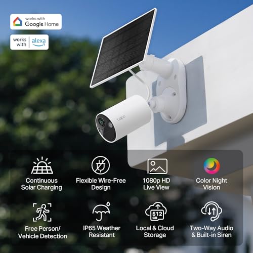 Tapo SolarCam C402 KIT Outdoor Wireless Security Camera - 1080p, White, 1-Pack
