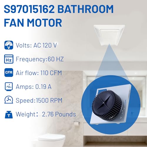 Cylrod 8 x 8-1/4 Inch Bathroom Exhaust Fan Motor Replacement for Broan 678-G 2678F-A