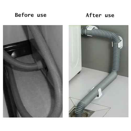 6 Pack Washing Machine Drain Hose Holder Guide Wall Mount Self-adhesive Fixing Clip Sticker Clamp Bracket for Clothes Washer Water Sink Pipe Laundry Tub Discharge Drainage Dishwasher