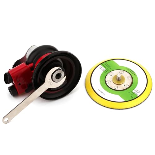 Gedu 5 Inch Red Dual Action Random Orbital Palm Sander, Low Vibration, Heavy Duty