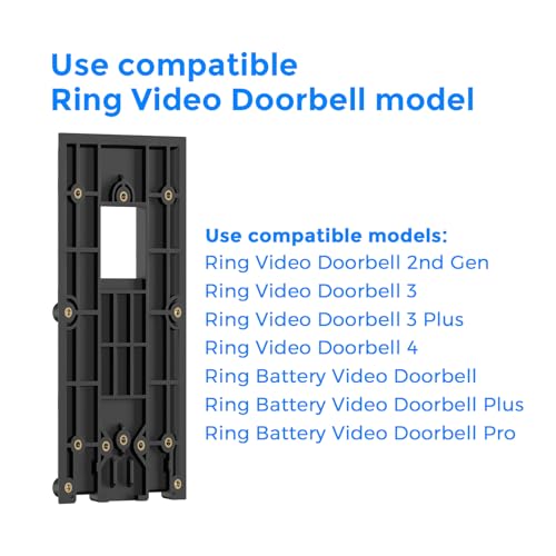 Baaletc No-Drill Ring Doorbell Mount - Adhesive Door Bracket Compatible with Video Doorbell 1/2/3/3 Plus/4/ (2020 Release) Wireless, Mounting Plate Holder Accessories for Houses & Apartments