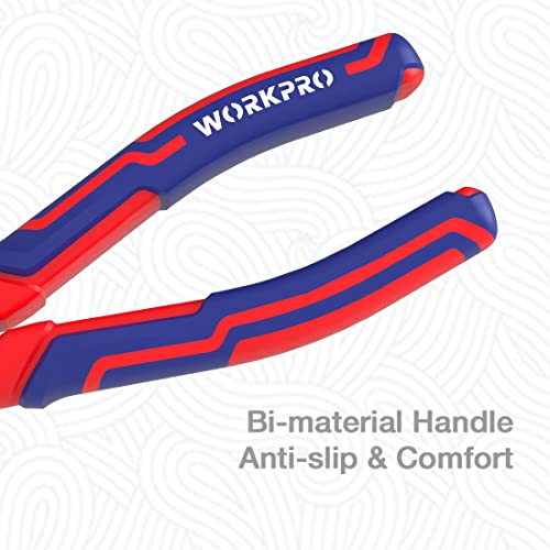 WORKPRO 7-Inch Diagonal Pliers CRV Steel Cutting Wires, Bi-material Handle