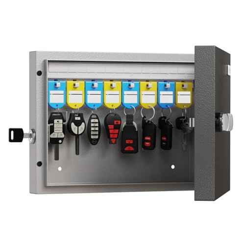 WeHere 16 Key Lock Box with Combination & Key Unlock, Key Cabinet Wall Mount with Key Tag Label, Key Holder Storage Lockbox for Store, Office, Apartment, School, App Key Directory ERP