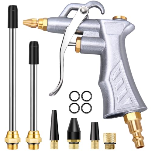Industrial Air Blow Gun with Brass Adjustable Nozzle - Heavy Duty Metal Construction