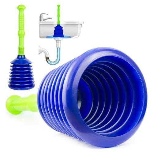 Luigi's Sink Plunger Kitchen - Sink Plunger Bathroom - Drain Bathtub or Shower - Small and Powerful Clog Remover - Commercial Style "Plumbers Plungers" with Large Bellows