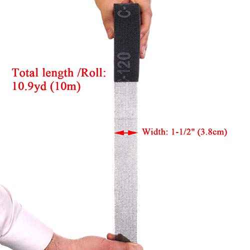 Sanding Rolls/Plumbing Sanding Cloth 1.5" x 11yd (33 ft) / Plumber's Double Side Open Mesh/Aluminum Oxide Grit #120-1Roll