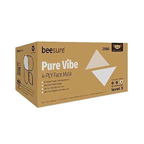 BeeSure BE2580 Pure Vibe Face Mask, White (Box of 50)
