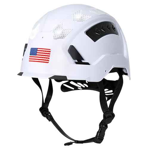 Aolamegs Hard Hats Construction OSHA Approved with Dual Visor-Safety Helmet Hard Hat with Chin Strap,Vented Hard Hat with Visor and Sunglasses,Arborist Forestry Helmet,ANSI Z89.1 Type 1 Class C