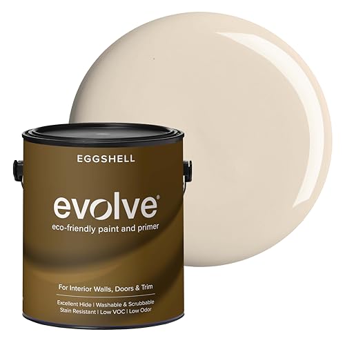 EVOLVE 1-Gallon Beach Beige Paint & Primer - Low Sheen, One-Coat Coverage, Interior & Exterior