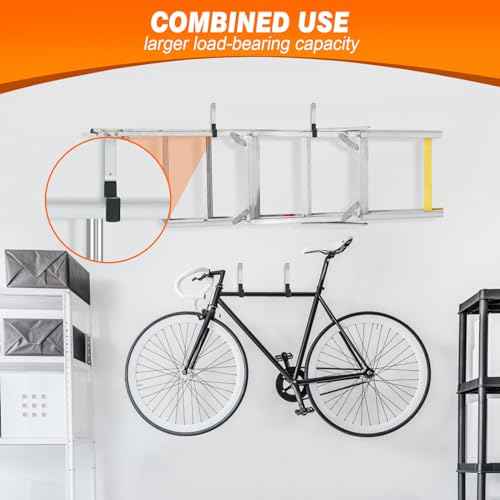 Garage Hooks Heavy Duty Bike Hooks for Garage Set of 8 Tool Organizers and Storage Wall Mount Storage Tool Holder Hanger for Garden Shed Shop Ladder