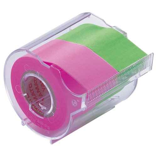 Yamato NORK-25CH-6B Sticky Notes Roll Tape with Cutter, 1.0 inches (25 mm) x 32.8 ft (10 m)