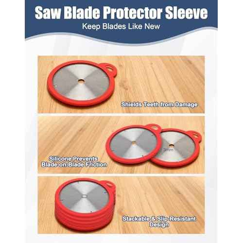 Silicone Saw Blade Holder, Saw Blade Storage Protector Guard for Circular 10" Blade Diameter, Easy Holder and Finger Protection Fit for Diablo, Makita, DeWalt, Craftsman and More, 1 Pack