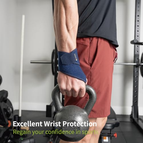 Adjustable Wrist Brace - for Joint Pain, Arthritis, Sprains, Strains, Instability, Gym, Sports, Golf, Tennis, Basketball - Adjustable Compression - One Size ? fits left or right hand