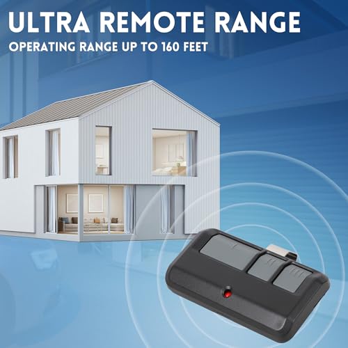 CreaCity 2 Pack Garage Door Remote Control for LiftMaster Chamberlain Craftsman - Black