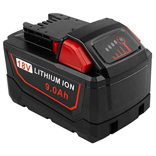 9.0Ah 18V 48-11-1880 Replace for Milwaukee MK-18 Battery Compatible with 48-11-1850 48-11-1860 48-11-1845 48-11-1828 Cordless Power Tools Lithium Battery