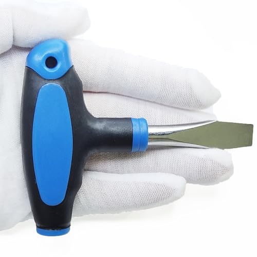 T Handle Flat Head Screwdriver, T Handle Flathead Screw Drivers Assembly Tool for Slotted Screw Used on Quick Release Plate or Camera Tripod Monopod Small Flat Head Screwdriver (New 10mm)