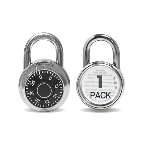 XanHen Black Combination Padlocks - Indoor Gym & School Lockers, 1-Pack