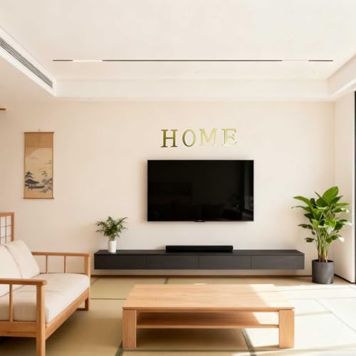 HXymxkeqi A Large 3D Acrylic Letter Wall Sticker - Light Gold, 20cm, Self-Adhesive