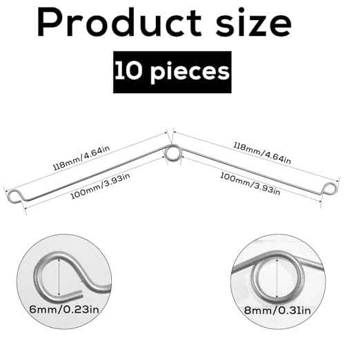 10pcs Metal Recessed Lighting Spring Clips, Silver Torsion Spring Clip, Bathroom Exhaust Fan Ceiling Fan Can Spring Clip, Recessed Lighting Trim Accessories Spring Clips for Recessed Light Cover