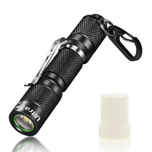 UltraTac K1 180LM Ultra-Bright LED Keychain Flashlight - Waterproof AAA Mini Light Compatible with Rechargeable Batteries, Compact Pocket-Sized for EDC, Camping, Hiking, Emergencies & Outdoor Use