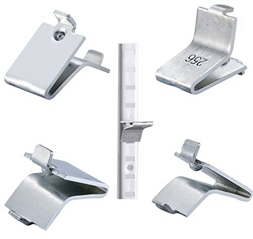 Hosrnovo Silver Adjustable Shelf Clips for 255 Standard Pilasters - Pack of 14