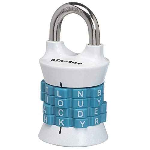 Master Lock Word Combination Lock, Set Your Own Word Letter Lock for Gym and School Lockers, Indoor Combo Padlock, Colors May Vary, 1535DWD