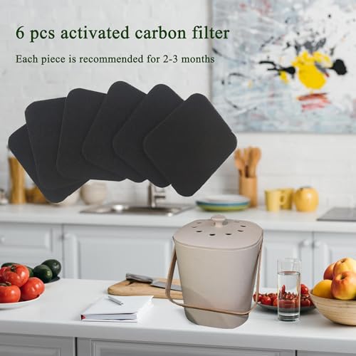 PurifyLogix Activated Carbon Filters for Bamboozle Compost Bin — 6-Pack, 10mm Thick