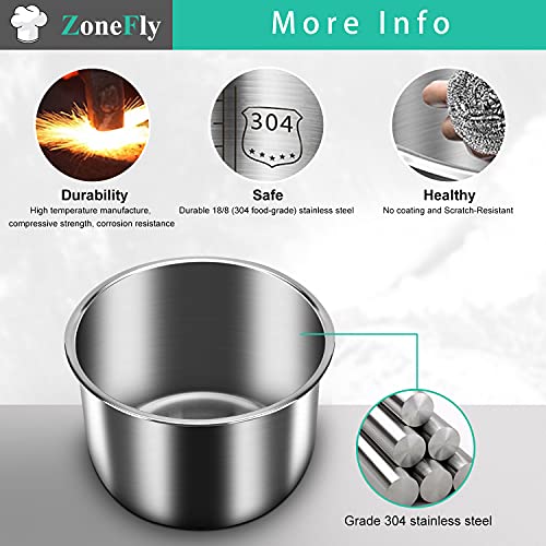 8Qt Inner Pot for Power Cooker XL PPC772 PPC780 WAL3 – Stainless Steel 18/8 3-Ply Bottom